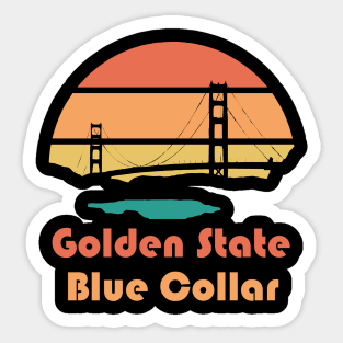 Blue Collar Golden State California Sticker